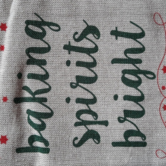 Baking Spirits Bright Cotton Linen Look Holiday Christmas Kitchen Dish Towel NWT - Picture 4 of 6
